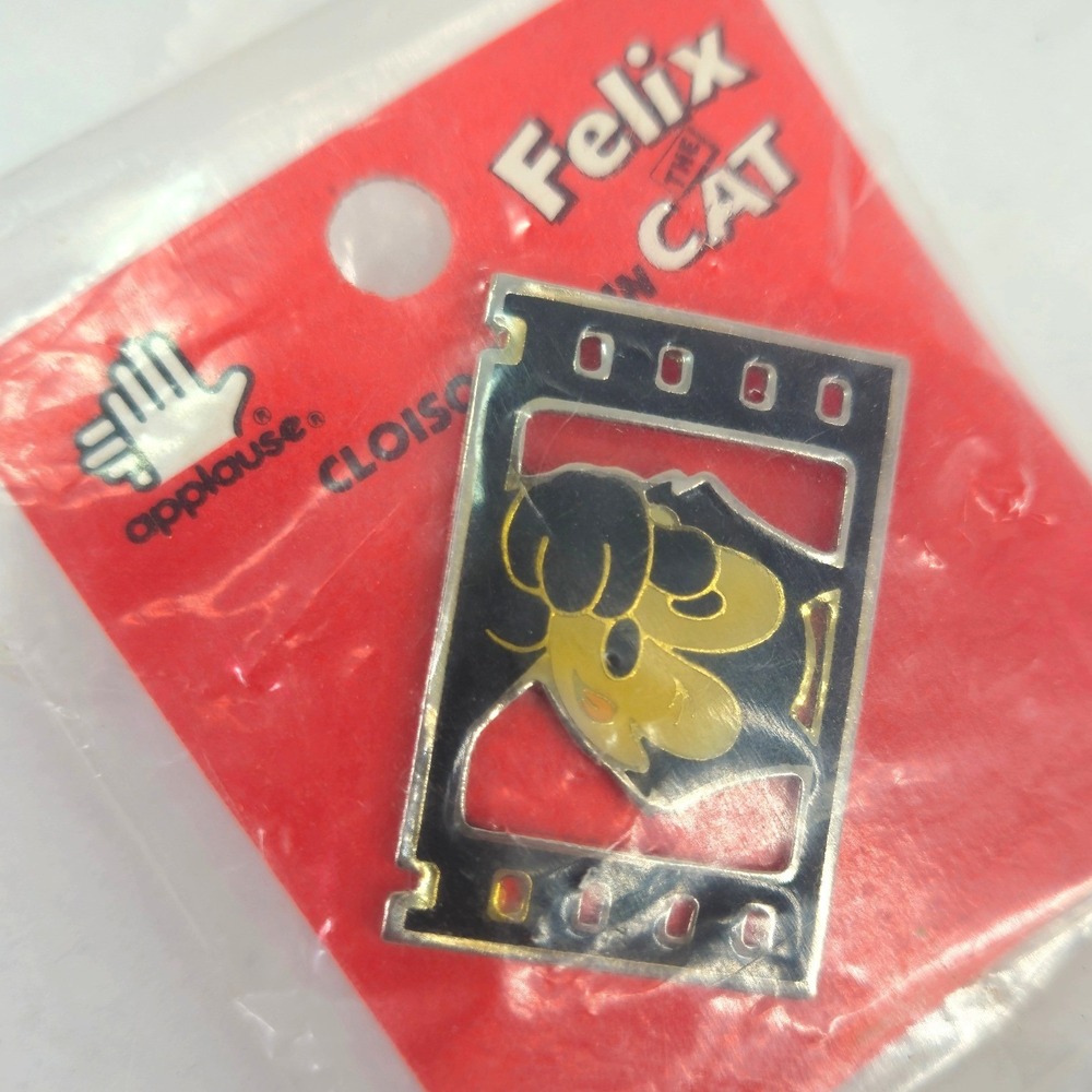 Vintage‎ 1989 Felix the Cat Film Strip Cloisonne Pin Applause 26910 New Sealed